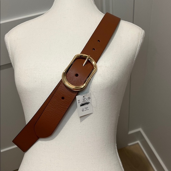 NEW J. Crew Women’s oval buckle belt in Italian leather Rich Toffee XL BW380 $98 - Picture 7 of 10